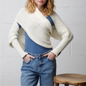 Freya Harper Knit Wrap Scarf Ivory